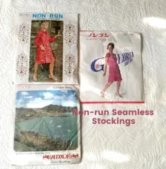 Non-run Seamless Stockings　昭和レトロ ガーター　3P