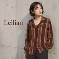 ブラウス　レディース　レリアン Leilian 総柄　シアー　古着女子　美品