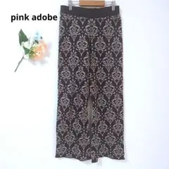 6 ピンクアドベ イージーパンツ 総柄 ウエストゴム カジュアル 伸縮性