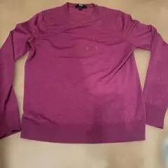UNIQLO パープルピンク長袖セーター M ウール100%