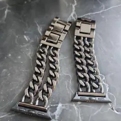 Apple Watch用ブラックチェーンバンド42/44/45/49mm