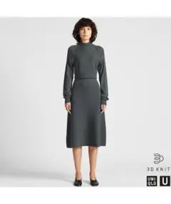 ユニクロユー 3Dエクストラファインメリノモックネックワンピース