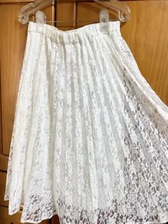 GU ロングスカート レーススカート ホワイト【難あり】