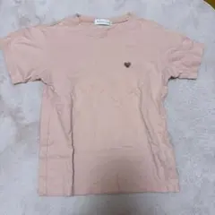 美品✨ハート刺繍Tシャツ ピンク S 韓国 淡色女子 ワンポイント刺繍 綿のサムネイル