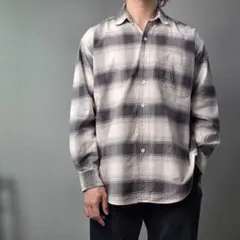 美品 ジョンローレンスサリバン オンブレ チェックシャツ ブラック