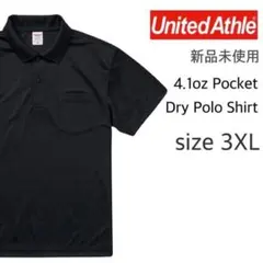 新品 ユナイテッドアスレ 4.1oz ドライアスレチック ポロシャツ 黒 3XL