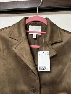H&M スエード風ブラウンジャケット XS 新品未使用
