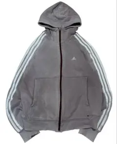 00s adidas フェード スリーストライプ ジップアップ フーディー