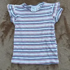 ZARA ストライプ フリル袖 Tシャツ 2-3歳用