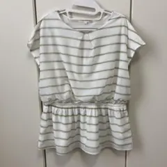 grove ストライプ Lサイズ　カットソー　イエロー