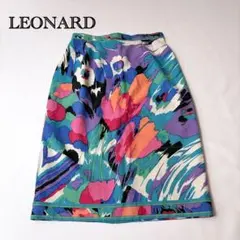 LEONARD レオナール 花柄 Aライン スカート トリム ウール 総柄のサムネイル