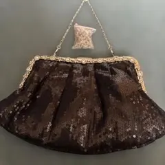 黒 スパンコール クラッチバッグ