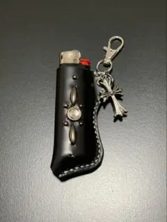 本革ライターケース レザーキーホルダースタッズ　htc CALEE schott