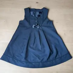 子供フォーマルワンピース100黒リボン入園式結婚式発表会冠婚葬祭