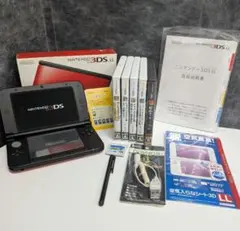 Nintendo 3DS LL レッド×ブラック ソフト6本付き SDカード付