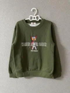 新品 しまむら 仮面ライダー 裏起毛トレーナー グリーン 長袖トップス130cm