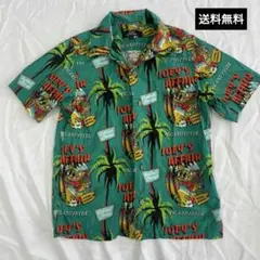 ♪JOEY HYSTERIC アイランドフィーバー 半袖シャツ L ターコイズ