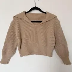 新品　ベージュニット　小さめニット