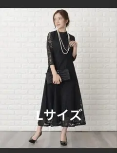 Lace Ladiesブラックレースワンピース Ꮮ(Mくらい)