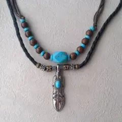 ネックレス ターコイズ フェザー ナバホ族 インディアン アメカジ ペンダント