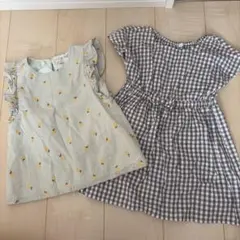 子供服 110 トップス チュニック フリル ワンピース プティマイン セット