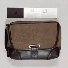dunhill（ダンヒル）クラッチバッグ キャンバス ブラウン/ブラック