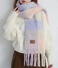 kastane チェックマフラー　ピンク