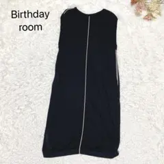 s2822【バースデールーム】ロング ベスト ニット サイドスリット ブラック