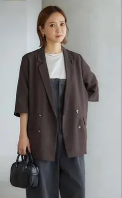 【未使用品】 しまむら 田中里奈さん☆ 五分袖テーラードジャケット Mサイズのサムネイル