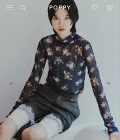 美品　poppy ポピー あさぎーにょ フラワープリント　シースルートッ花柄 女のコ度がアップできちゃう♡あさぎーにょ手がけるpoppyのサマーマー