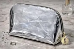【限定レア】YSL メタリックポーチ シルバー コスメポーチ ノベルティ