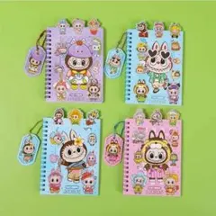 ラブブキャラクターイラスト付きノート手帳　4点