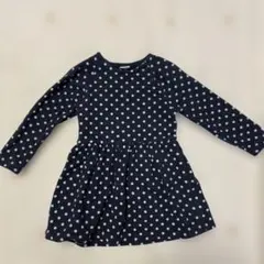 PETIT BATEAU ネイビー ドット柄 ワンピース 95cm