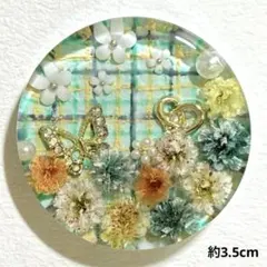 ハンドメイド　レジンヘアゴム　選べるパーツ　約3.5cm ドライフラワー　蝶