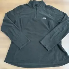 ㉑ ノースフェイス　フリース　黒　ハーフジップ　ブラック　レディース
