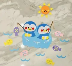 ペンギンの釣りイラストセット