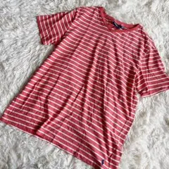 Polo by Ralph Lauren ボーダー Vネック Tシャツ 赤　Lのサムネイル