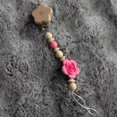 おしゃぶりクリップ 花型バラモチーフ