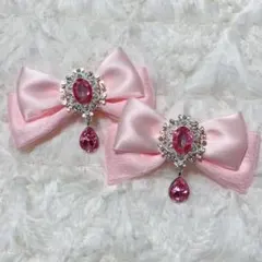 【555円均一‼️詳細必読】 ♡ リボン ヘアクリップ 髪飾り ピンク ♡