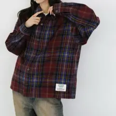 シャギーチェックシャツジャケット　DISCUS