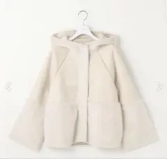 Luxuryフェイクムートン コート アイボリーベージュ