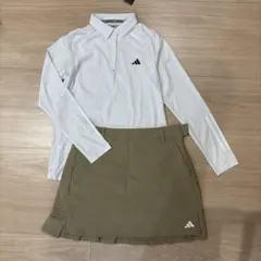【新品】アディダスゴルフ 上下セット 長袖ポロシャツ＆プリーツスコート XL春