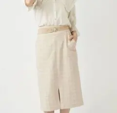 OLIVE des OLIVE チェック ベージュ リバーシブルスカート