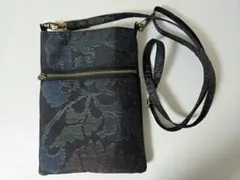 KL721 大島紬(古着)リメイク サコッシュショルダーバッグ