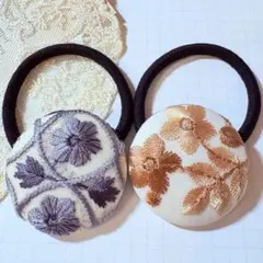 209✾︎ ハンドメイド ヘアゴム2個セット 22㎜くるみボタン リバティ
