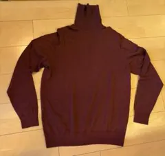 ユニクロ　エクストラファインメリノリブタートルネックセーター　メンズ　L