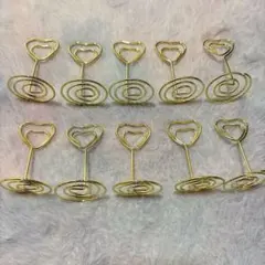 メモクリップ メモホルダー カードスタンド ハート L 10個入り ゴールド