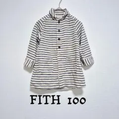 フィス【FITH】ストライプ 長袖シャツワンピース　チュニック リネン　100