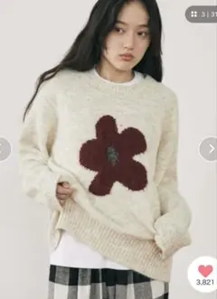 MERLOT 花柄 ニットセーター フリーサイズ