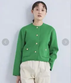 グリーンレーベルリラクシング　ハーフミラノ ニット ジャケットのサムネイル